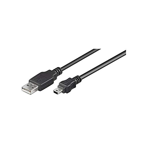 Goobay 50768 USB 2.0 auf USB 2.0 Mini Typ B Kabel 480 Mbits / USB A zu Mini B USB Stecker Adapterkabel / GoPro - Kartenleser - Hubs / Schwarz / 3m von goobay