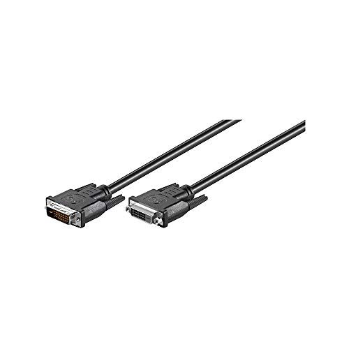 Goobay 50855 DVI D Verlängerungskabel / Full HD 2560 x 1600p Monitorkabel / DVI D Dual Link 24+1 Pin Stecker auf Buchse / Bildschirmkabel Verlängerung / Schwarz / 2m von goobay