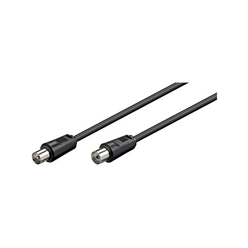 Goobay 50913 Antennenkabel, Vernickelte Koax-Stecker auf Koax-Buchse, Koaxialkabel geeignet für TV, HDTV, Radio, DVB-T2, DVB-S, DVB-S2, DVB-C, L, 2-fach geschirmt, 70 dB, 75 Ohm, 20m, schwarz von goobay