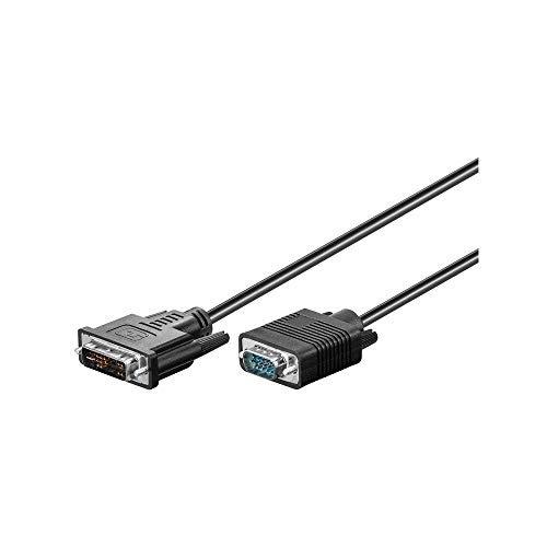 Goobay 50989 DVI A auf VGA Adapterkabel / Full HD 1080p Monitorkabel / DVI A 12+5 Pin Stecker zu VGA Stecker 15 polig / Bildschirmkabel / Schwarz / 1m von goobay