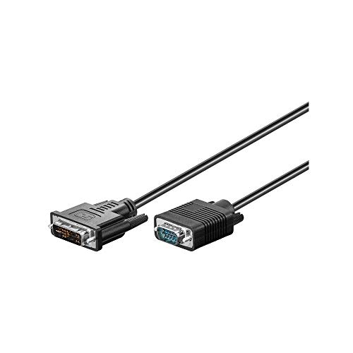 Goobay 50991 DVI A auf VGA Adapterkabel / Full HD 1080p Monitorkabel / DVI A 12+5 Pin Stecker zu VGA Stecker 15 polig / Bildschirmkabel / Schwarz / 3m von goobay