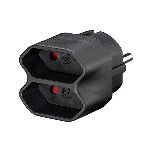 Goobay 51002 Steckdosenadapter auf 2-fach Euro-Buchse, Doppelstecker, Multistecker, Mehrfachstecker, schwarz Goobay 51002 Steckdosenadapter auf 2-fach Euro-Buchse, Doppelstecker, Multistecker, Mehrfachstecker, schwarz von goobay