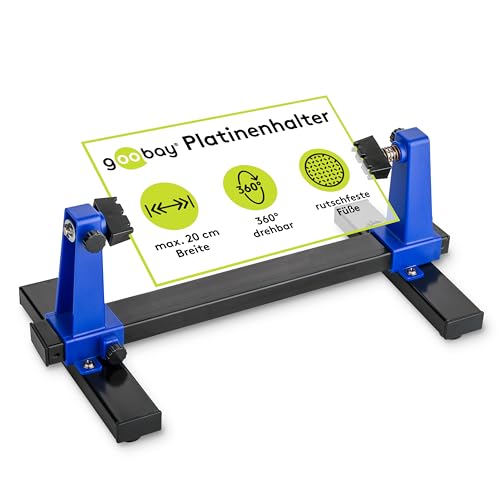 Goobay 51220 Verstellbarer Leiterplattenhalter / Platinenhalter / Robuster Lötständer Zur Befestigung von Platinen & Werkstücken bei Löt- und Bastelarbeiten / 360° Drehung von goobay