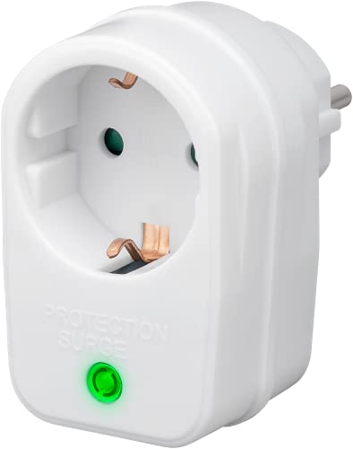 Goobay 51270 Netz-und Überspannungsschutz, Steckdosenadapter, Schutzkontaktsteckdose, weiß, 230 V, max. 3500 W von goobay