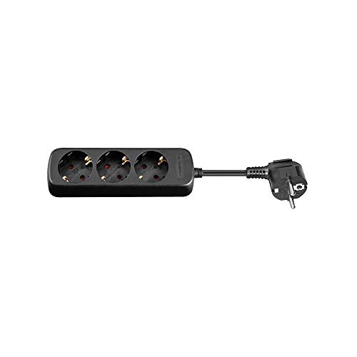 Goobay 51295 Steckdosenleiste, 3 Steckplätze, Berührungsschutz, abgewinkelter Stecker, Schwarz, 1,5 Meter Goobay 51295 Steckdosenleiste, 3 Steckplätze, Berührungsschutz, abgewinkelter Stecker, Schwarz, 1,5 Meter von goobay