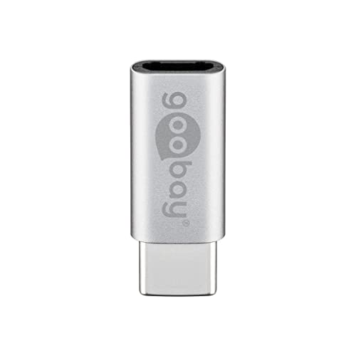 Goobay 51598 Micro USB auf USB-C, Hi-Speed Adapter/Konverter für den Anschluss von Ladekabeln, unterstützt Charging & Sync, Silber von goobay