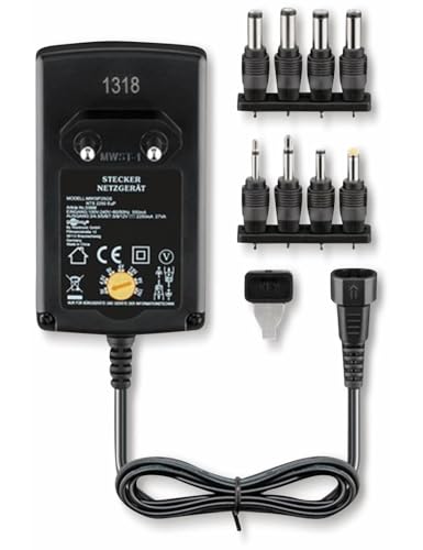 Goobay 53998 Universal Netzteil 3V - 12V max. 27 W Netzgerät mit Adapter 2x Klinkenstecker & 4x DC-Stecker, 600 mA Steckernetzteil, Schwarz Goobay 53998 Universal Netzteil 3V - 12V max. 27 W Netzgerät mit Adapter 2x Klinkenstecker & 4x DC-Stecker, 600 mA Steckernetzteil, Schwarz von goobay