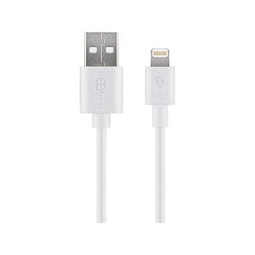 Goobay 54600 Lightningkabel 1m / Apple Lightning auf USB A Ladekabel / Highspeed 480 Mbits / Aufladekabel Handyladekabel iPad iPhone AirPods / Weiß / 1m von goobay