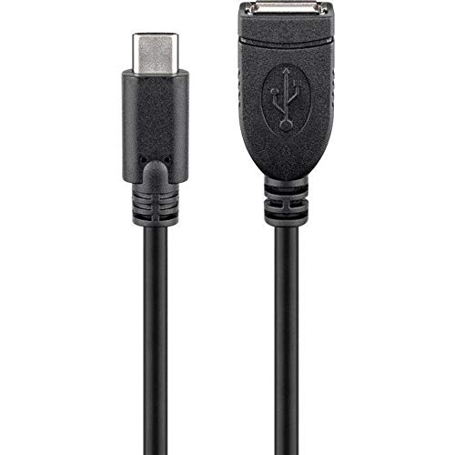 Goobay 55470 USB-C auf USB 2.0 A Verlängerungskabel - Ermöglicht den Anschluss eines USB A Kabels an die USB-C Buchse Ihres Gerätes, 0,2m von goobay