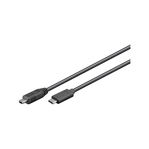 Goobay 55474 USB 2.0 Kabel USB-C™ auf Mini-B 2.0 schwarz 1.8 m geeignet für Geräte mit USB-C™ Anschluss von goobay