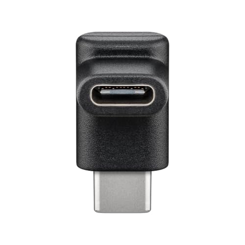 Goobay 55556 USB-C auf USB-C 90° gewinkelter OTG Adapter - Ermöglicht USB-C Ladekabel nach oben oder unten abzuführen von goobay