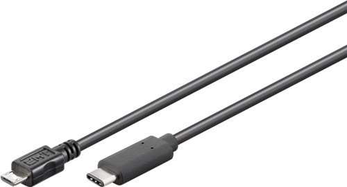 Goobay 56593 USB 2.0 Kabel USB-C auf Micro-B 2.0, Schwarz, USB 2.0-Micro-Stecker (Typ B) > USB-C-Stecker von goobay