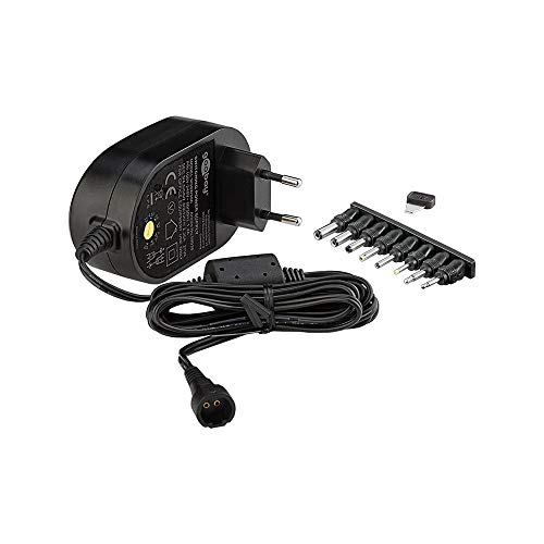 Goobay 59030 Universal Netzteil 3V - 12V max 27W Netzgerät mit Adapter 2x Klinkenstecker & 6x DC-Stecker 2250 mA Steckernetzteil Schwarz von goobay