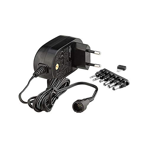 Goobay 59032 Universal Netzteil 3V - 12V max 18W Netzgerät mit Adapter 2x Klinkenstecker & 4x DC-Stecker 1000 mA Steckernetzteil Schwarz von goobay