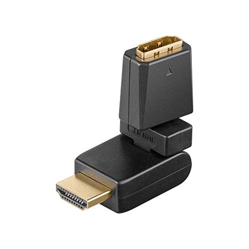 Goobay 60757 HDMI Adapter 360°, Vergoldet, HDMI-Buchse (Typ A) > HDMI-Stecker (Typ A), abwinkelbar von goobay