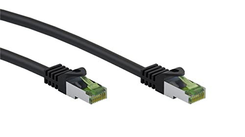 Goobay 61093 - CAT 8.1 Netzwerkkabel/LAN Kabel - Highspeed 40Gbits Patchkabel mit S/FTP PiMF Schirmung/schwarz / 1M von goobay