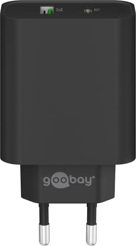 Goobay 61755 Dual Port USB C Ladegerät 45W Schnellladegerät PD Universal USB Netzteil Adapter Ladestecker Fast Charger Samsung S22 iPhone 14 Schwarz von goobay