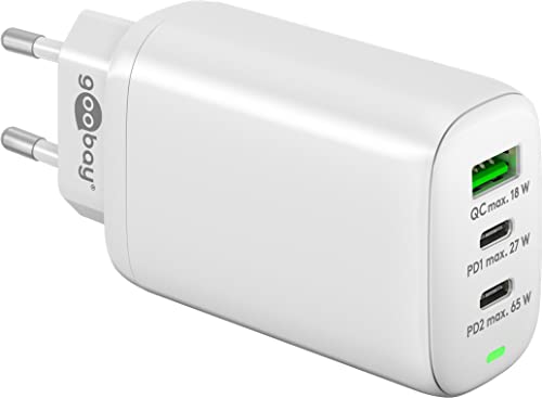 Goobay 61759 Multiport USB-C Ladegerät 65W / Schnellladegerät PD Universal/USB Netzteil Adapter/Ladestecker Fast Charger/Samsung S22, iPhone 14 / Weiß von goobay