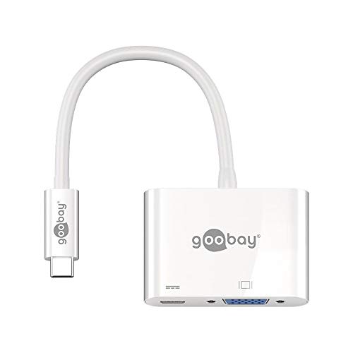 Goobay 62107 USB-C auf VGA Adapter mit 60 W Power Delivery für Full HD Auflösungen (1080p @ 60Hz) / Kompatibel mit Apple iPad Pro, Huawei Mate & P20, HTC U12, Samsung Galaxy / 0,15m Kabellänge von goobay