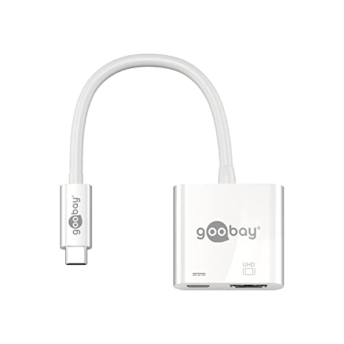 Goobay 62110 USB-C Stecker auf HDMI-Buchse, PD, weiß, extra USB-C Buchse von goobay