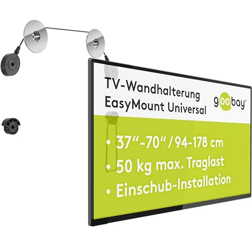 Goobay 63490 TV Wandhalterung Fernseher Halterung 37 - 70 Zoll (94 - 178 cm) Kabelsystem universelle Fernsehhalterung TV VESA Wandhalterung TV 50 kg von goobay