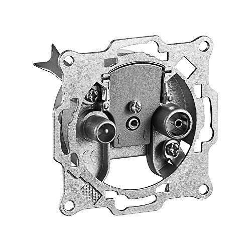 Goobay 67044 SAT Antennensteckdose / 2 Loch Antennenkabel Anschluss Durchgangsdose / SAT Steckdose für Kabelfernsehen / Koax Stecker auf Buchse / Multimediadose von goobay