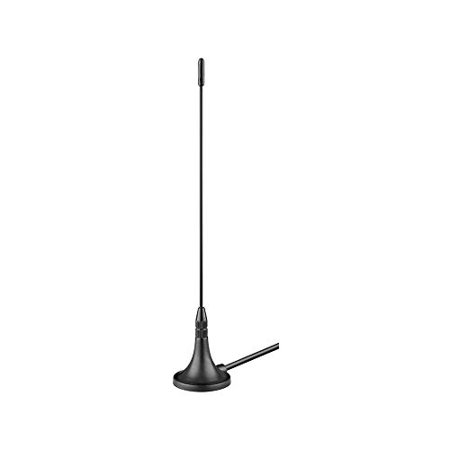 Goobay 67090 DVBT2 Antenne passiv (3 dB) mit Magnetfuß und 2m Koaxialkabel für DVB-T2 HD/DVB-T/DAB Empfang - TV Antenne - terrestrische Antenne TV für den Außenbereich geeignet - Fernsehantenne von goobay