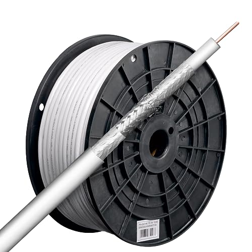 Wentronic SAT KK 110-70 3-fach geschirmtes Koaxial-Kabel (Cu) auf Plastik-Spule 100 m (110 dB, Klasse A) von goobay