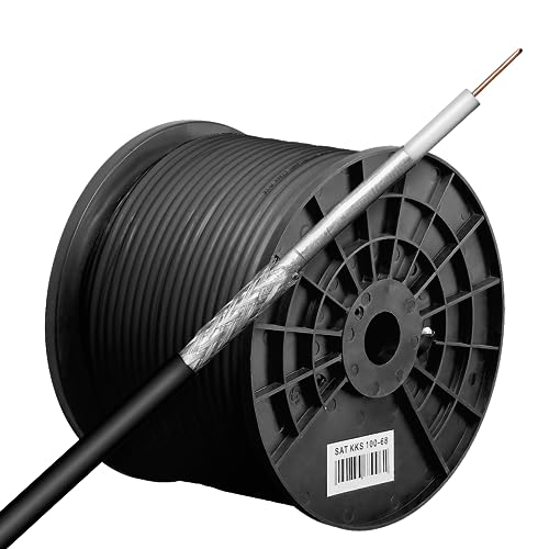 Goobay 67103 Outdoor SAT Koaxialkabel Satellitenkabel 100 dB / Antennenkabel 100m / 2fach geschirmt / Außen Fernsehkabel / CCS Koax SAT Kabel / Schwarz / 100m Goobay 67103 Outdoor SAT Koaxialkabel Satellitenkabel 100 dB / Antennenkabel 100m / 2fach geschirmt / Außen Fernsehkabel / CCS Koax SAT Kabel / Schwarz / 100m von goobay