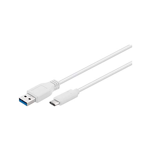 Goobay 67188 SuperSpeed 3.1 USB C -> USB 3.0 (Typ A) Ladekabel, Datenkabel, Unterstützt Charging & Sync, 3-Fach geschirmt, 1m, weiß von goobay