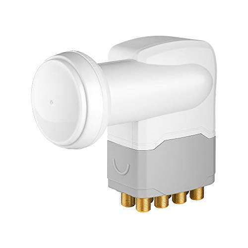 Goobay 67273 Universal Octo LNB Digitaler Satelliten Empfang 8 Teilnehmer direkt digitales Fernsehen UHD 4K F Buchse Wetterschutz SAT DVB-S2 Weiß von goobay