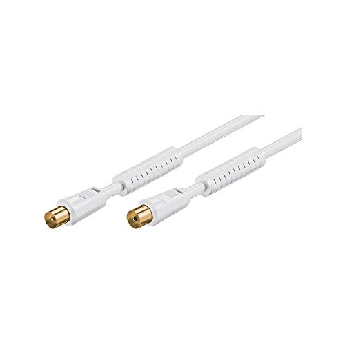 VALUE Antennenkabel mit Ferrite ST/BU, weiß, 2,5 m von VALUE