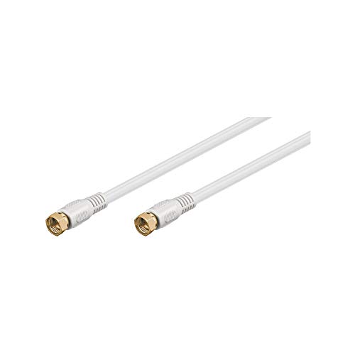 Goobay 67292 Sat Anschlusskabel, vergoldet, Antennenkabel, Koaxialkabel, F-Stecker auf F-Stecker,2-fach geschirmt, 3,5m, 80 dB, weiß von goobay