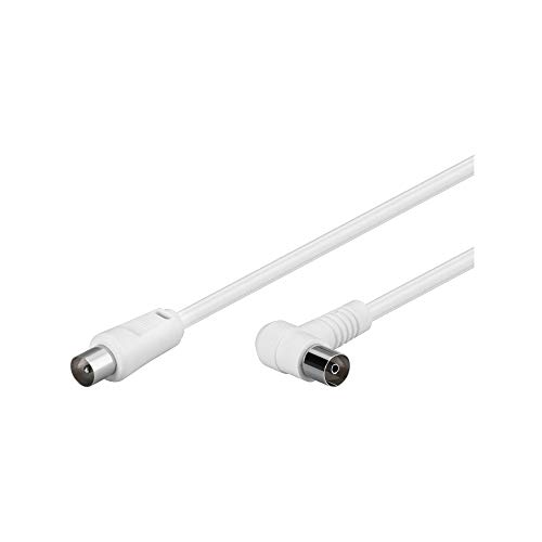 Goobay 67359 Gewinkeltes Antennenkabel (80 dB), 2x Geschirmt, Koax-Stecker > Koax-Buchse 90° (Vollständig Geschirmt) von goobay