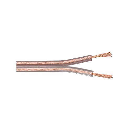 Goobay 67718 Lautsprecherkabel 2x0,75mm² CCA Litze / Boxenkabel Audio Kabel Meterware / Speaker Cable Litzenkabel Audiokabel / Subwoofer Kabel / Transparent / 50m von goobay