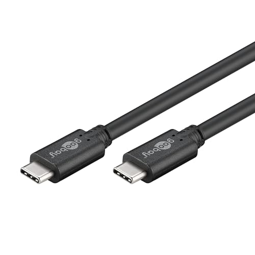 Goobay 67975 USB C auf USB C 3.2 Gen 1 Schnellladekabel 60W - 20V - 3A / Handykabel 5 Gbits / Ladekabel USBC zu USB Type C / Samsung Galaxy & iPhone / Schwarz / 0,5m von goobay