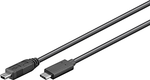 Goobay 67989 USB 2.0 Mini Typ B auf USB C Kabel 480 Mbits / Mini B USB zu USB A Stecker Adapterkabel / GoPro - Kartenleser - Hubs / Schwarz / 0,5m von goobay