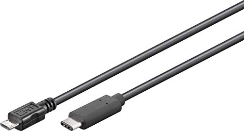 Goobay 67993 USB-C auf Micro USB B Handykabel / Micro USB 2.0 Type B Stecker / 480 Mbits Adapterkabel 2,5 Watt / Kupferleiter / Schwarz / 1 Meter von goobay