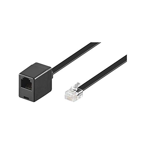 Goobay 68261 Modular Verlängerungskabel flach 10m / RJ12 Stecker auf RJ12 Buchse / Telefonkabel 10m verlängern / CCA RJ12 Kabel Westernstecker Telefonanschlusskabel 10 Meter von goobay