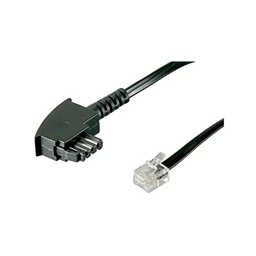 Goobay 68535 TAE Telefonkabel 3m / TAE-F Stecker auf Westernstecker / RJ11 RJ14 6P4C Router Kabel / Flachkabel Telefon Siemens Telekom Vodafone / DSL Kabel / 3 Meter von goobay