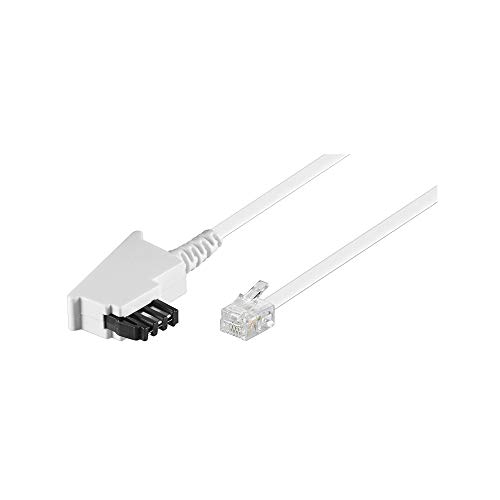 Goobay 68542 TAE Anschluß-Kabel (TAE-F Stecker auf Westernstecker), weiß, 15m Einheitsgröße von goobay