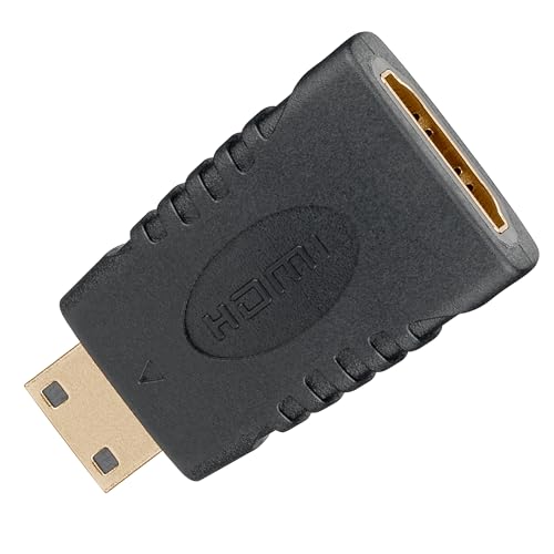 Goobay 68841 HDMI auf Mini HDMI Adapter / UHD 4K mit 60 Hz 2160p / Adapterstecker HDMI Buchse auf HDMI Mini Stecker Typ C Konverter / TV Monitor Projektor / Schwarz von goobay