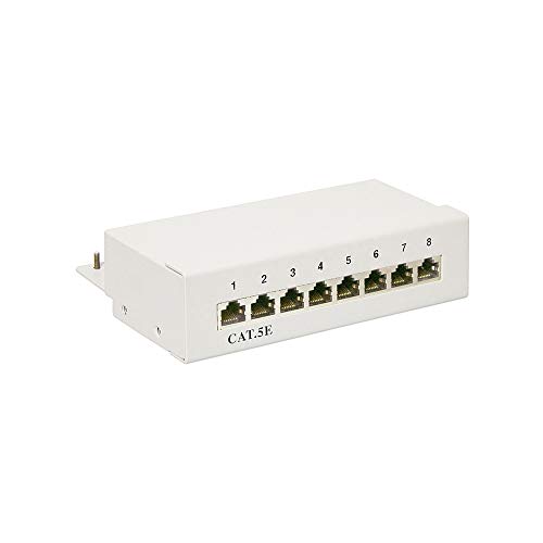 Goobay 68882 CAT 5e Patch Panel 8 Port / RJ45 Buchsen Netzwerkstecker / 100 MHz LAN Patchfeld / 1 HE Verteilerfeld / Mini Desktop Patchpanel Wandmontage / Grau Goobay 68882 CAT 5e Patch Panel 8 Port / RJ45 Buchsen Netzwerkstecker / 100 MHz LAN Patchfeld / 1 HE Verteilerfeld / Mini Desktop Patchpanel Wandmontage / Grau von goobay