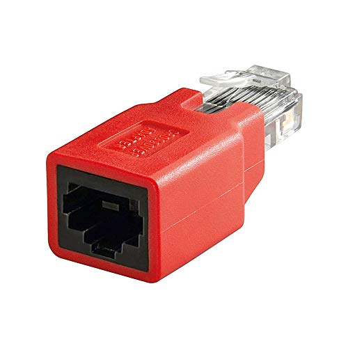 Goobay 68912 RJ45 Crossover Adapter, Rot, CAT 5e, RJ45-Stecker (8P8C) auf RJ45-Buchse (8P8C) von goobay