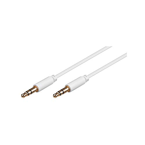 Goobay 69111 Kopfhörer- und Audio Verlängerungskabel AUX; 3-polig; 3,5 mm Klinke 3,5 mm Stecker (3-Pin, Stereo) auf Klinke 3,5 mm Stecker (3-Pin, Stereo), vergoldet, weiß, 1 Meter von goobay