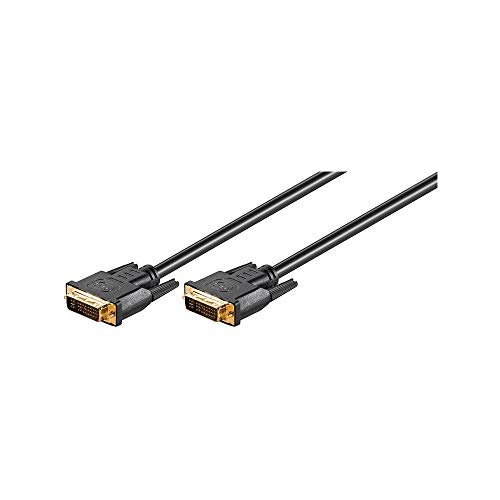 Goobay 69203 DVI Verbindungskabel / Full HD 1080p Monitorkabel / Vergoldete Stecker DVI I Dual Link (24+5 Pin) / Bildschirmkabel Verlängerung / Schwarz / 2m von goobay
