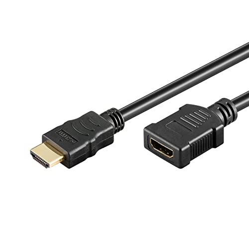Goobay 69912 High Speed HDMI Verlängerungskabel mit Ethernet, HDMI™-Stecker (Typ A) > HDMI-Buchse (Typ A), vergoldet, 0,5m von goobay