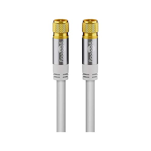 Goobay 70600 135dB 75 Ohm Satellitenkabel mit F-Stecker für DVB-S Receiver, 2m Weiß von goobay