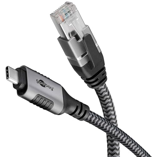 Goobay 70697 USB-C auf RJ45 Ethernet CAT 6 Kabel für stabile kabelgebundene Internetverbindung mit Router/Modem/Netzwerk Switch/Ersetzt USB auf RJ45 Adapter / 1 Gbit/s / 1,5 Meter von goobay