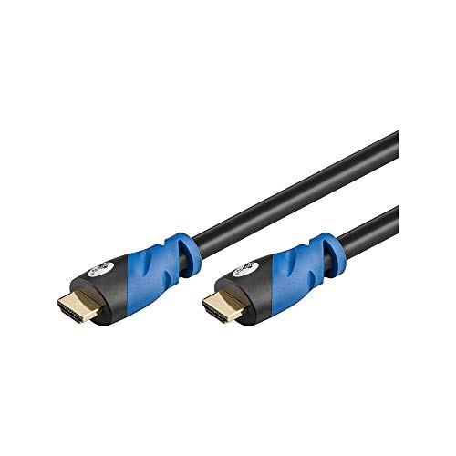 Goobay 72316 Premium HDMI High Speed Kabel mit Ethernet 4K, Ultra-/Full-HD, 3D, vergoldete Stecker 1 m schwarz von goobay